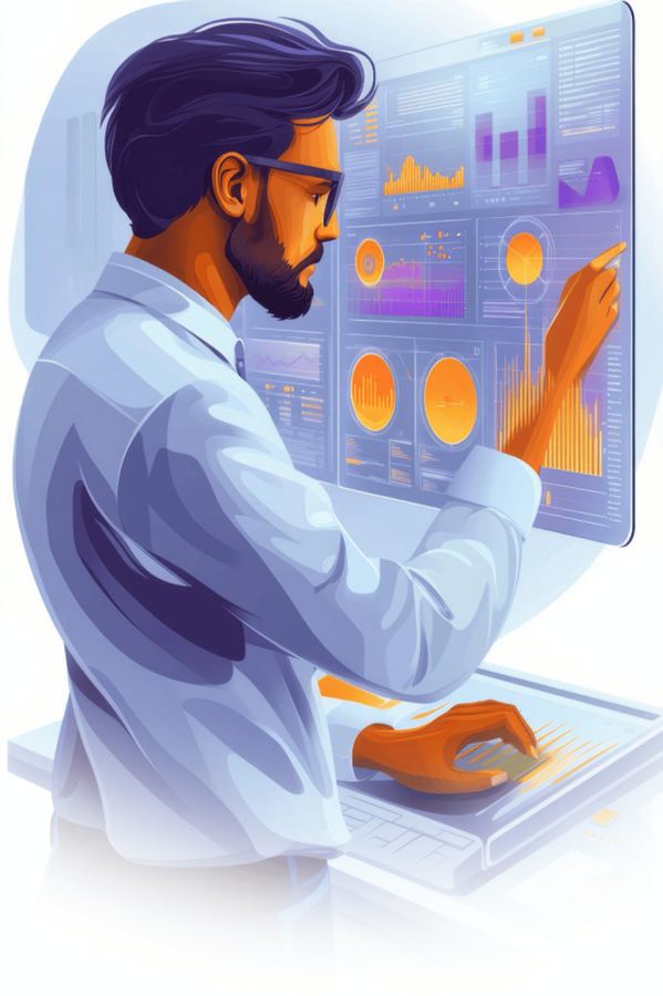 Digital marketing consultant reviewing campaign analytics dashboard